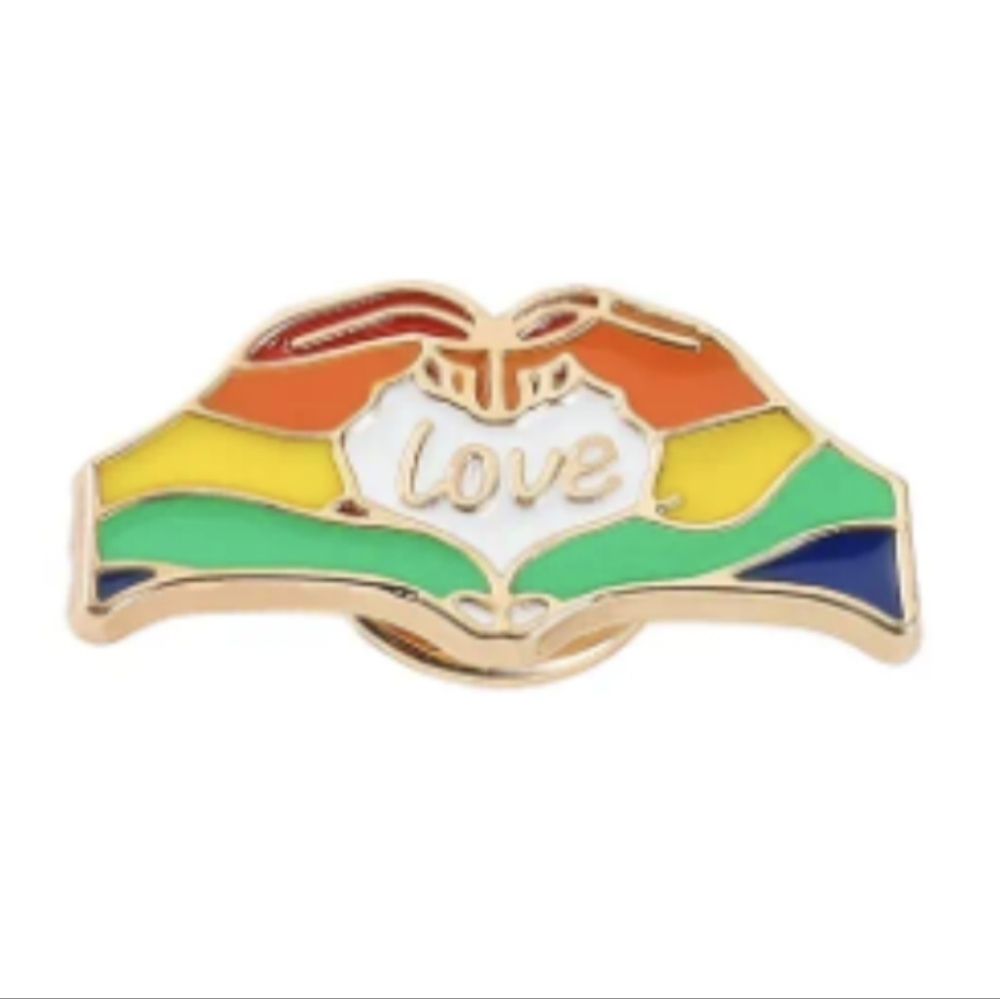 🌈 Pin  2-Handed Heart Holds Love